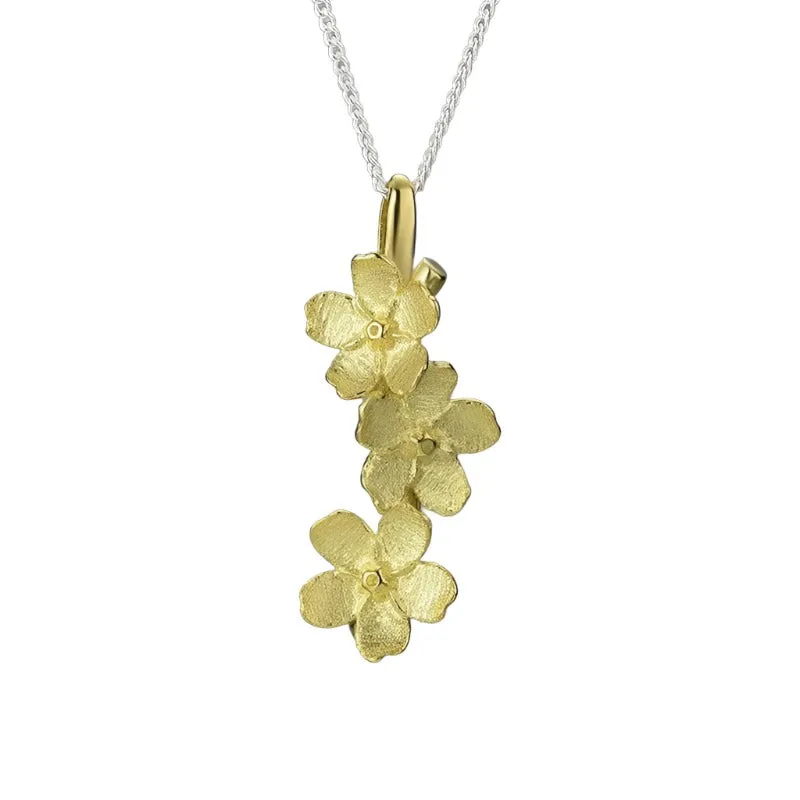 Long Elegant Forget-Me-Not Flower Necklace
