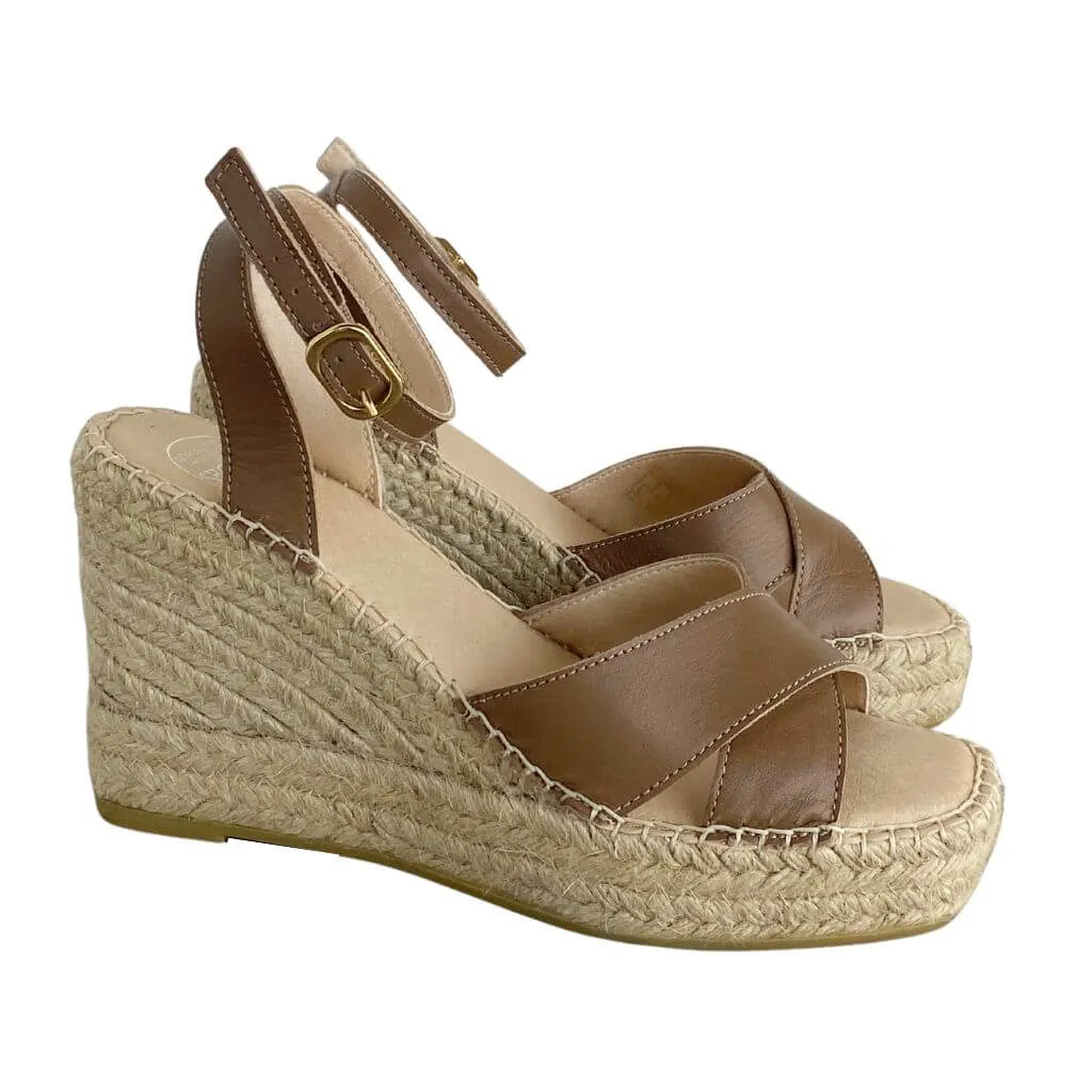 Lucia Espadrille Wedge in Mocha