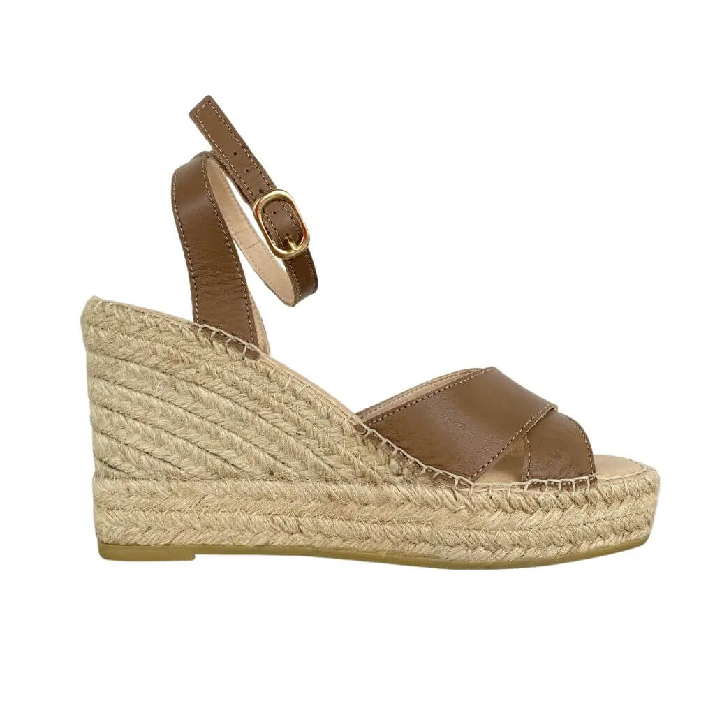 Lucia Espadrille Wedge in Mocha