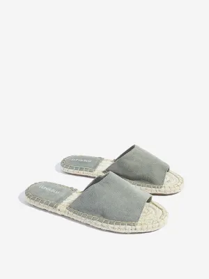 LUNA BLU Grey Suede Espadrille Slides