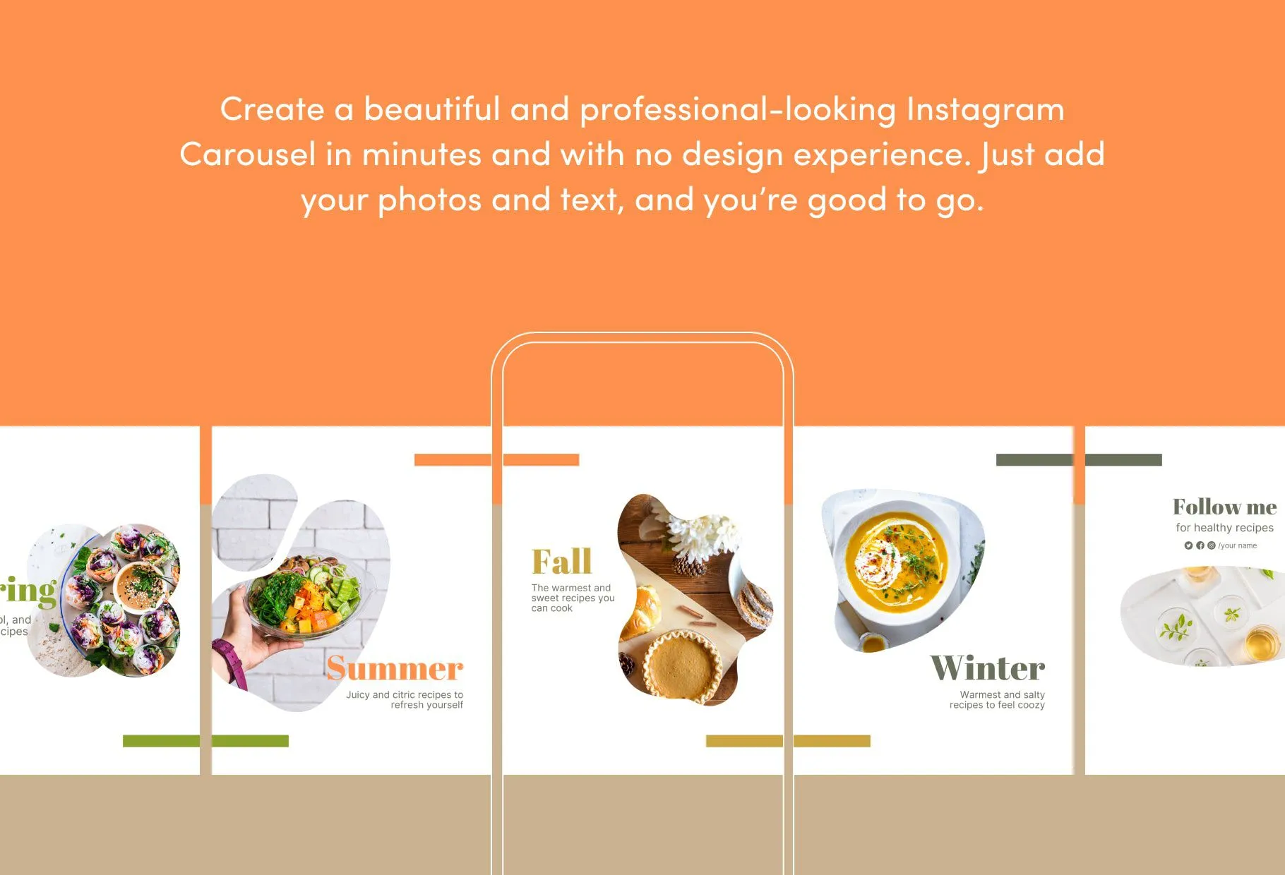 Luna Food and Nutrition 6-Page Carousel Canva Template