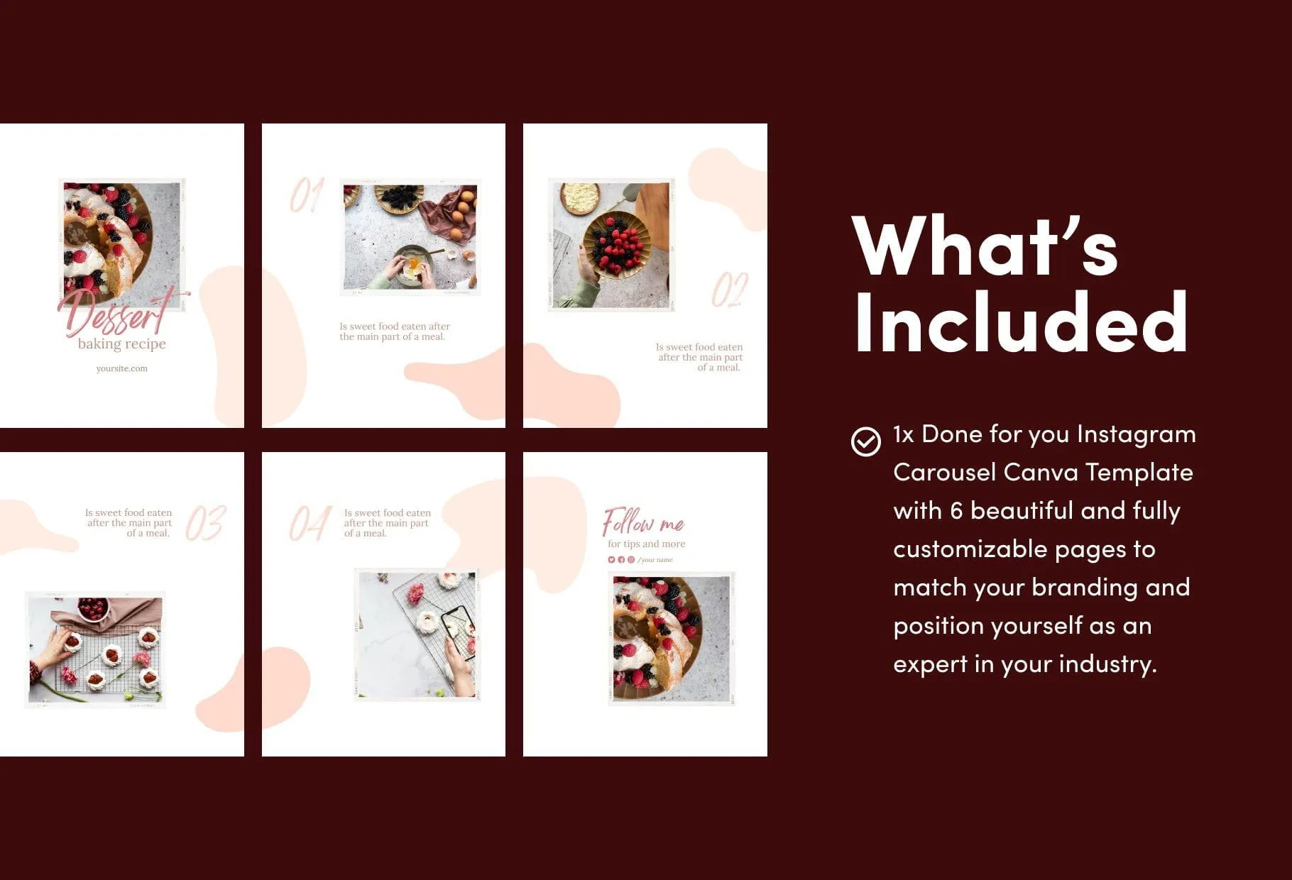 Madison Food and Nutrition 6-Page Carousel Canva Template