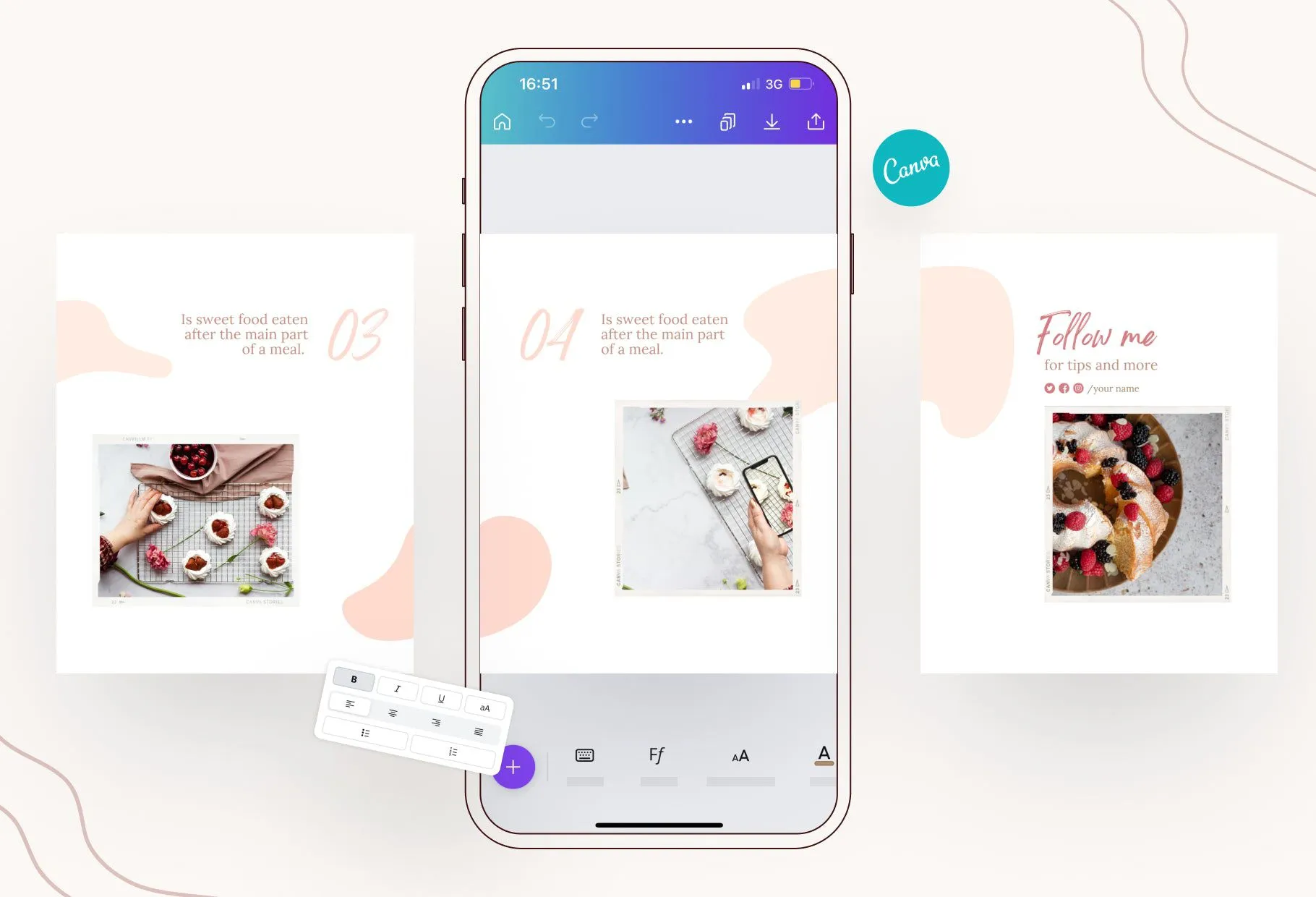 Madison Food and Nutrition 6-Page Carousel Canva Template