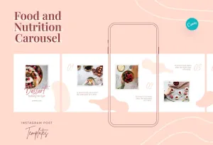 Madison Food and Nutrition 6-Page Carousel Canva Template