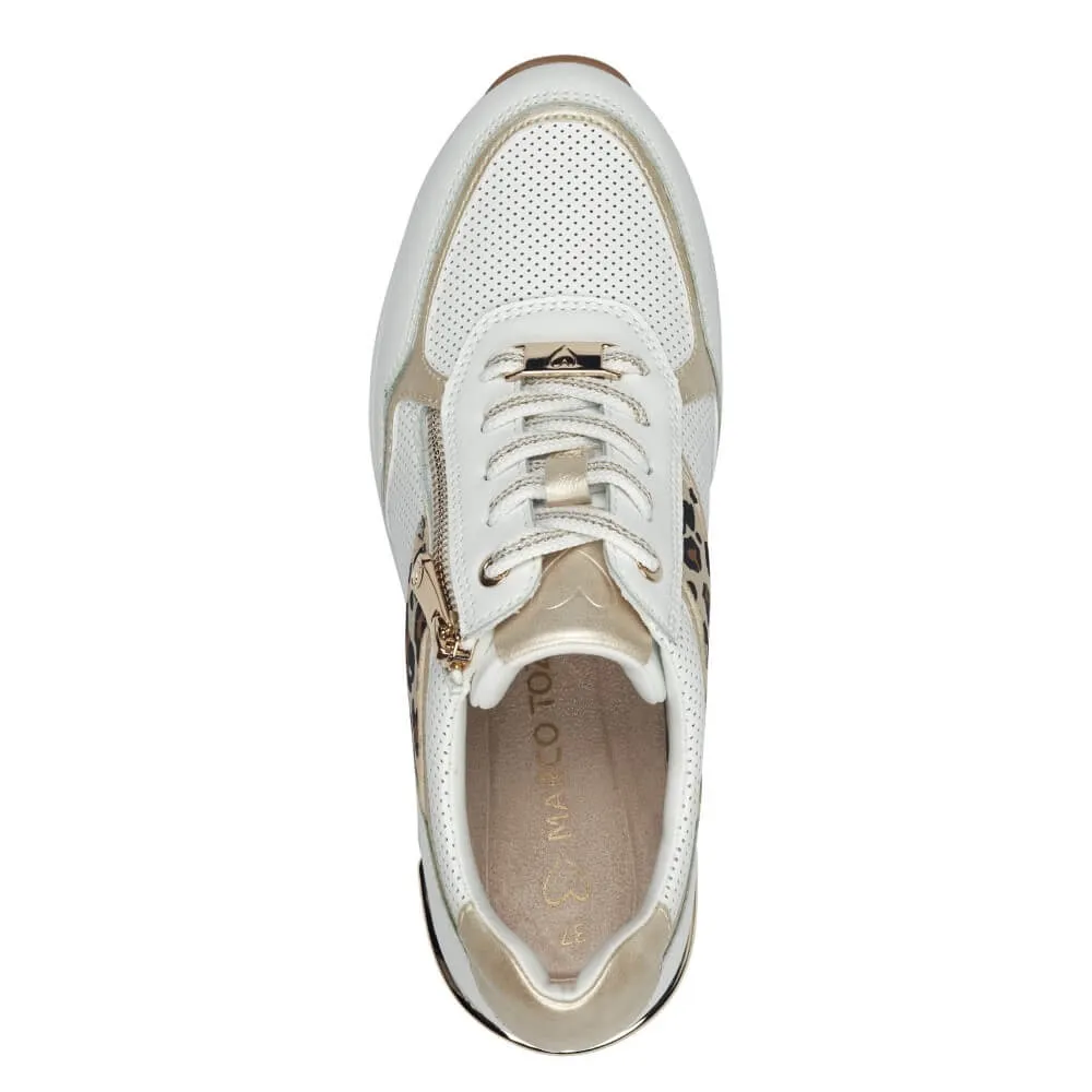 Marco Tozzi Wedge Laced Vegan Trainer 2-23743-WHITE MULTI