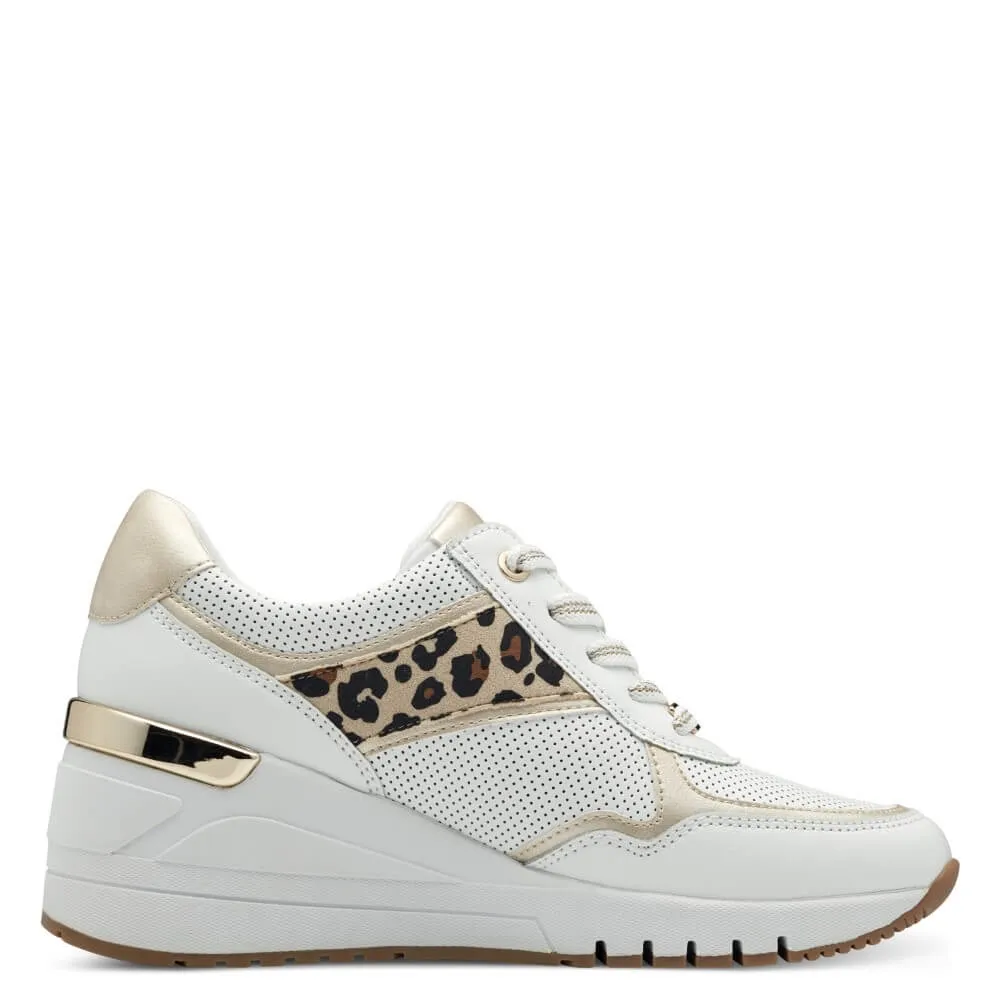 Marco Tozzi Wedge Laced Vegan Trainer 2-23743-WHITE MULTI