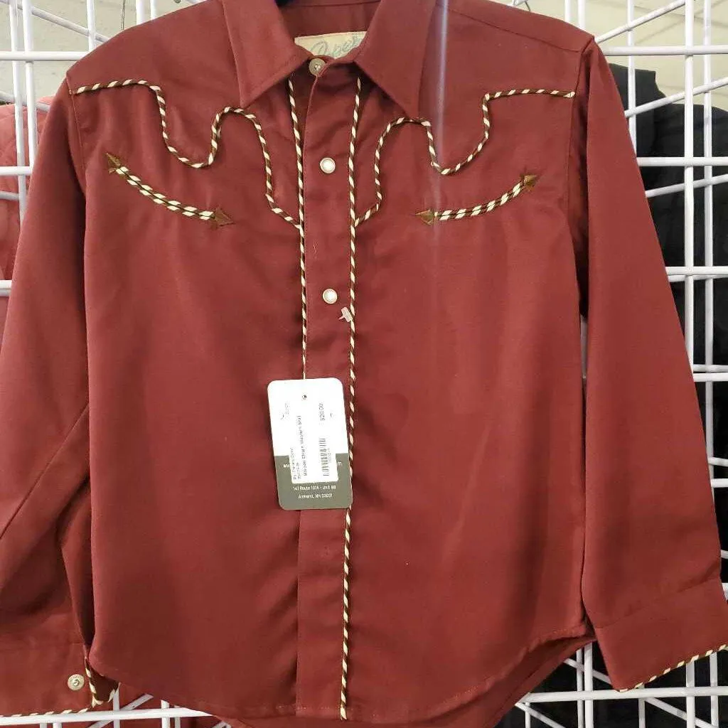 Maroon Child's Western Shirt Small