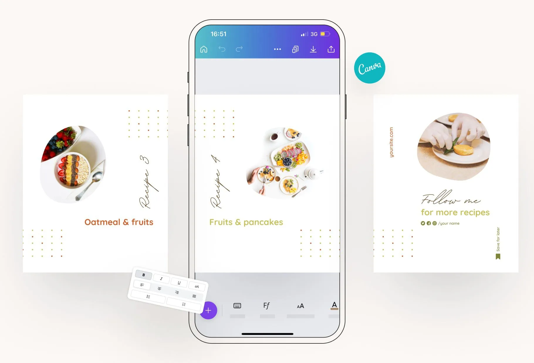 Mary Food and Nutrition 6-Page Carousel Canva Template