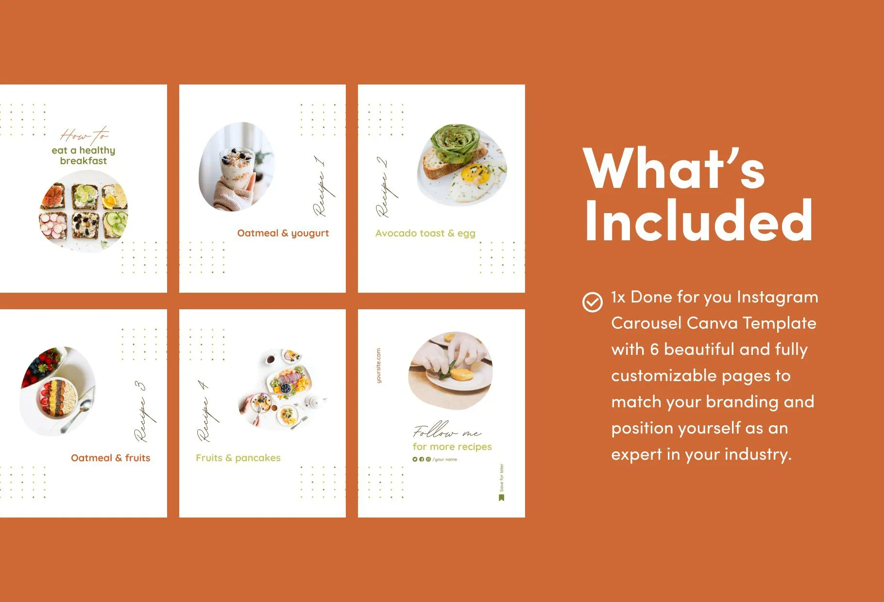 Mary Food and Nutrition 6-Page Carousel Canva Template