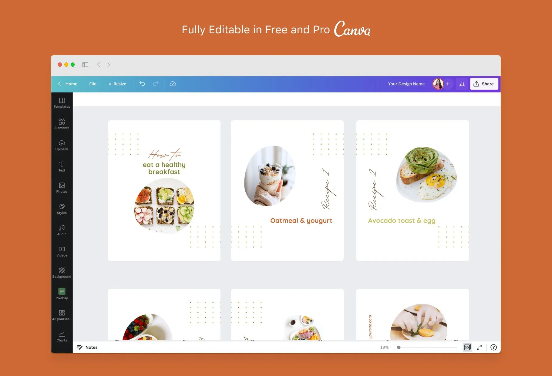 Mary Food and Nutrition 6-Page Carousel Canva Template