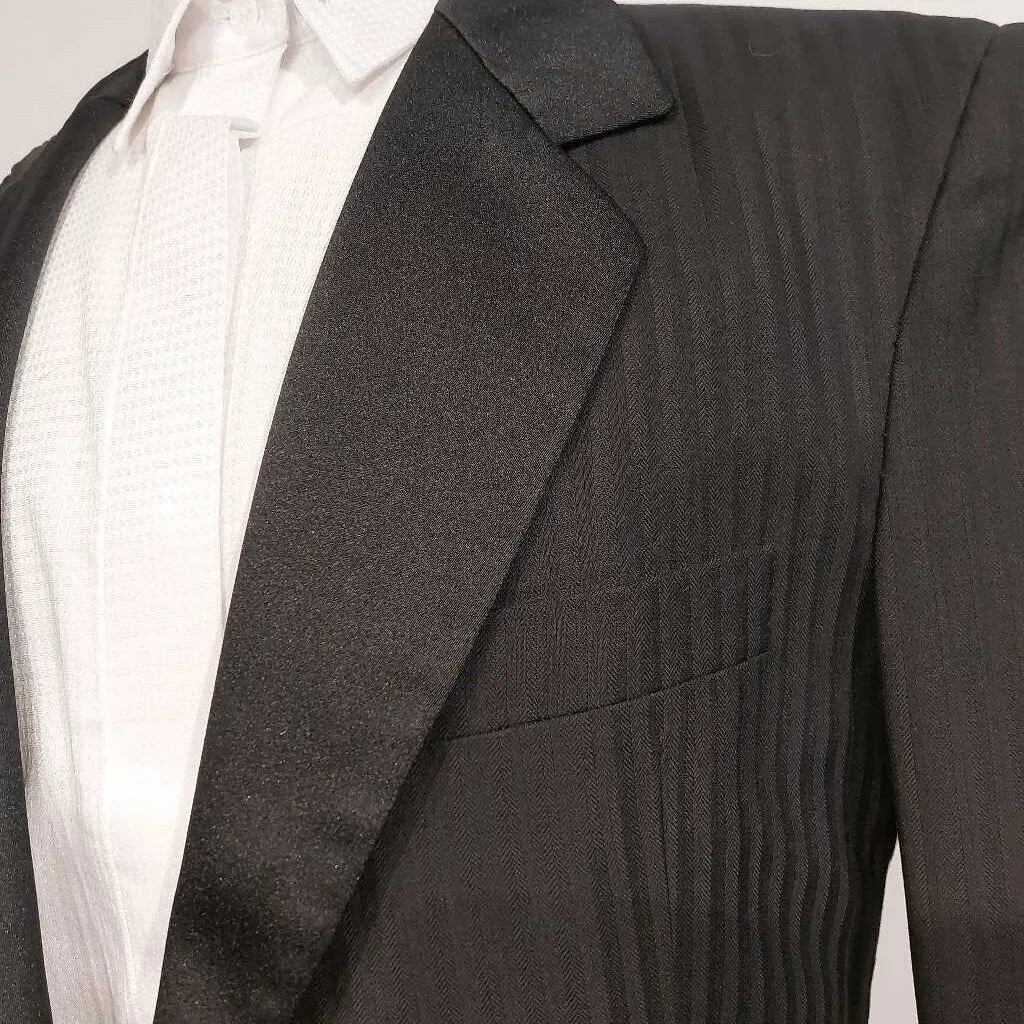 MDA Black Striped 3 Piece Boys Tux