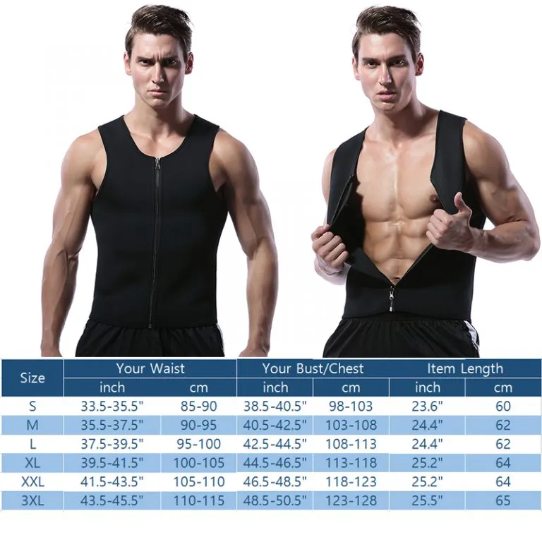 Men¡¯s Zipper Neoprene Sauna Vest