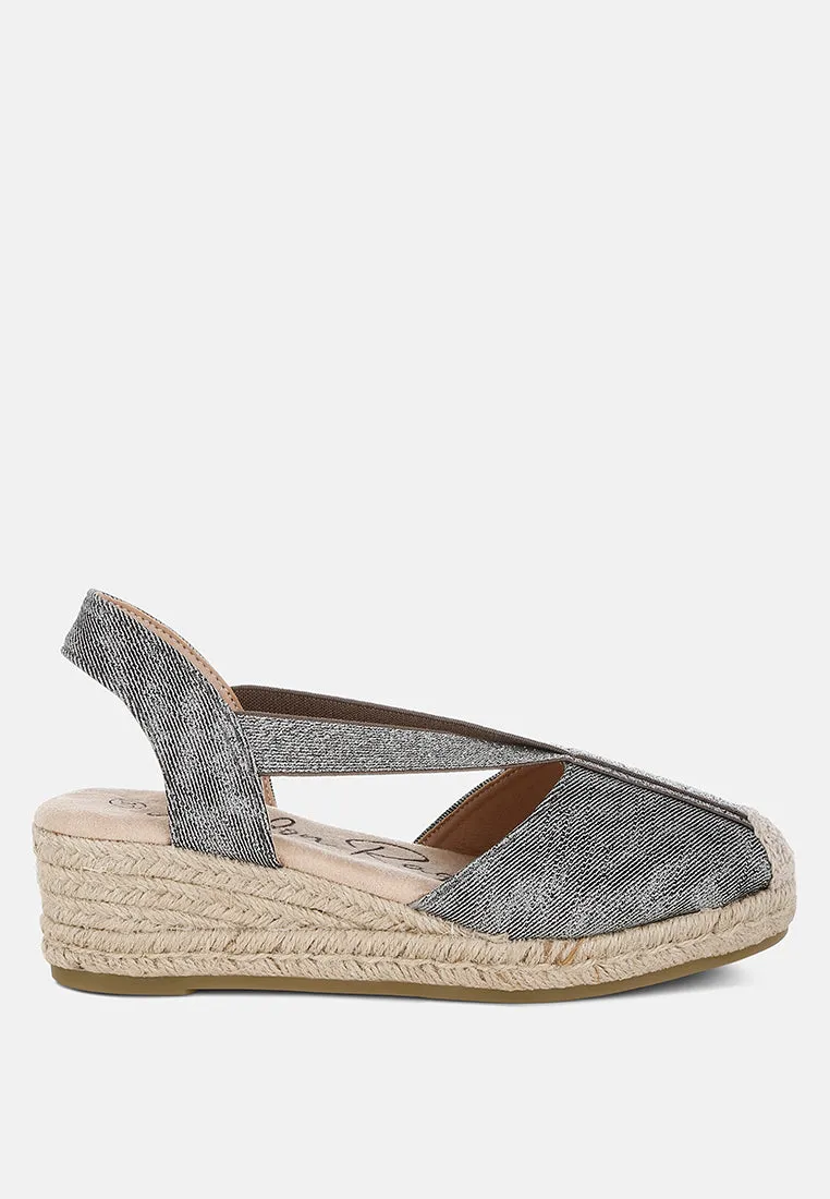 Metallic Woven Espadrille Wedges By RUW