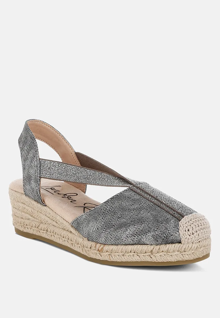 Metallic Woven Espadrille Wedges By RUW