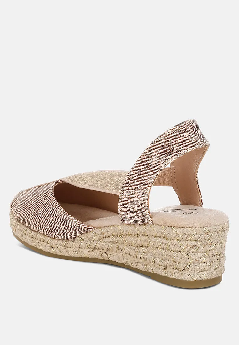 Metallic Woven Espadrille Wedges By RUW