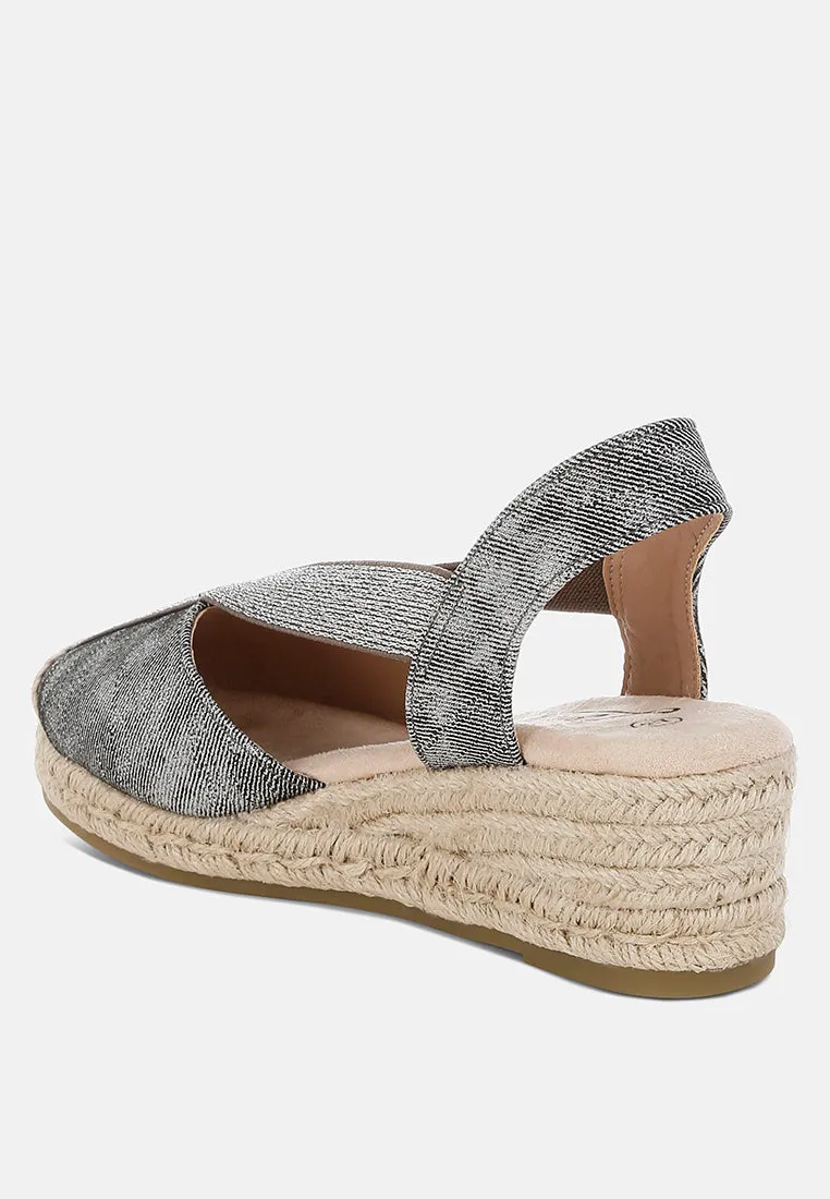 Metallic Woven Espadrille Wedges By RUW