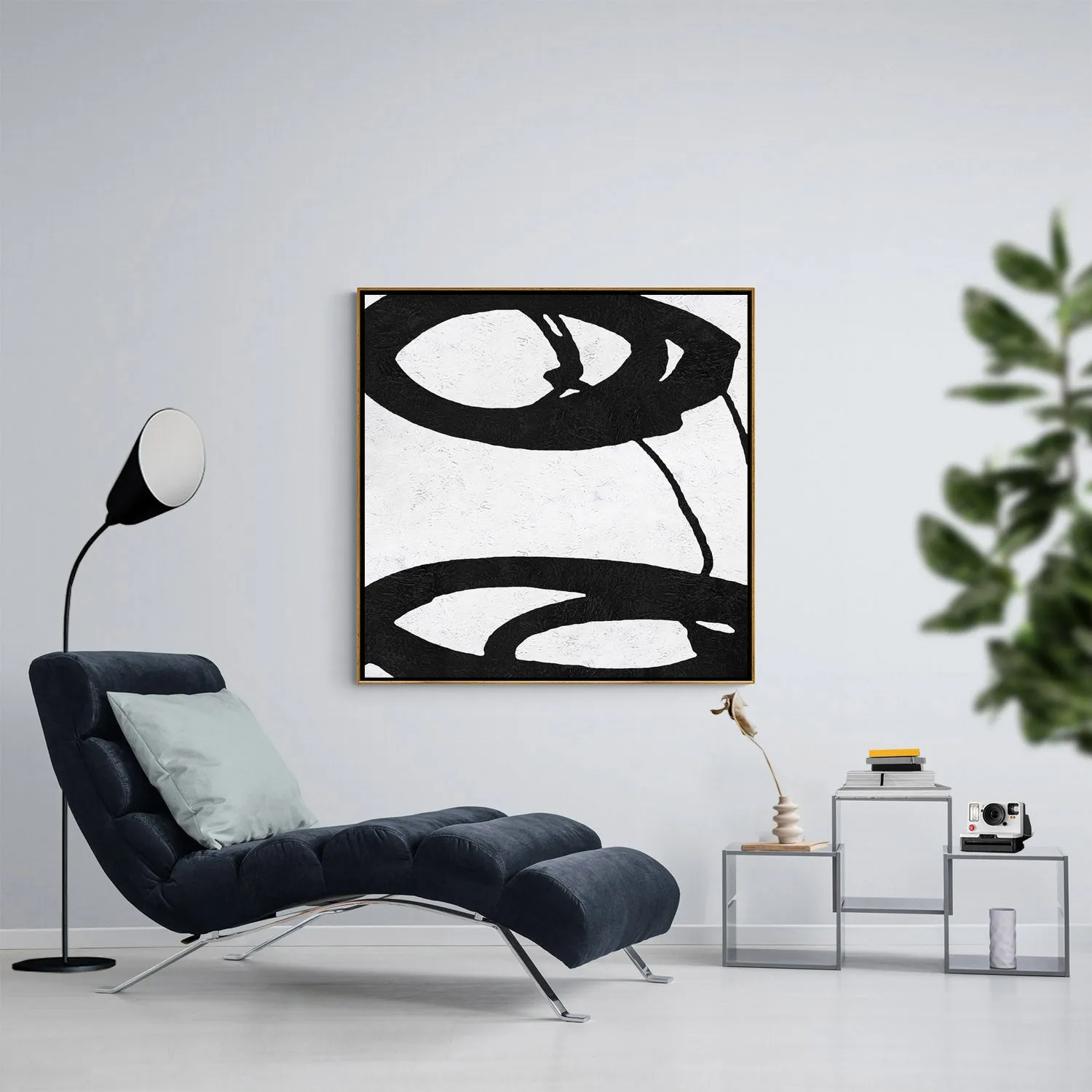 Minimal Black and White Painting MN152A