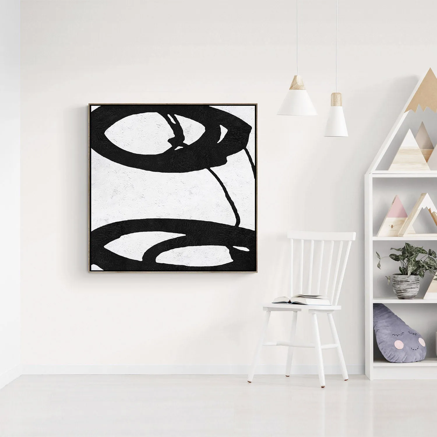 Minimal Black and White Painting MN152A