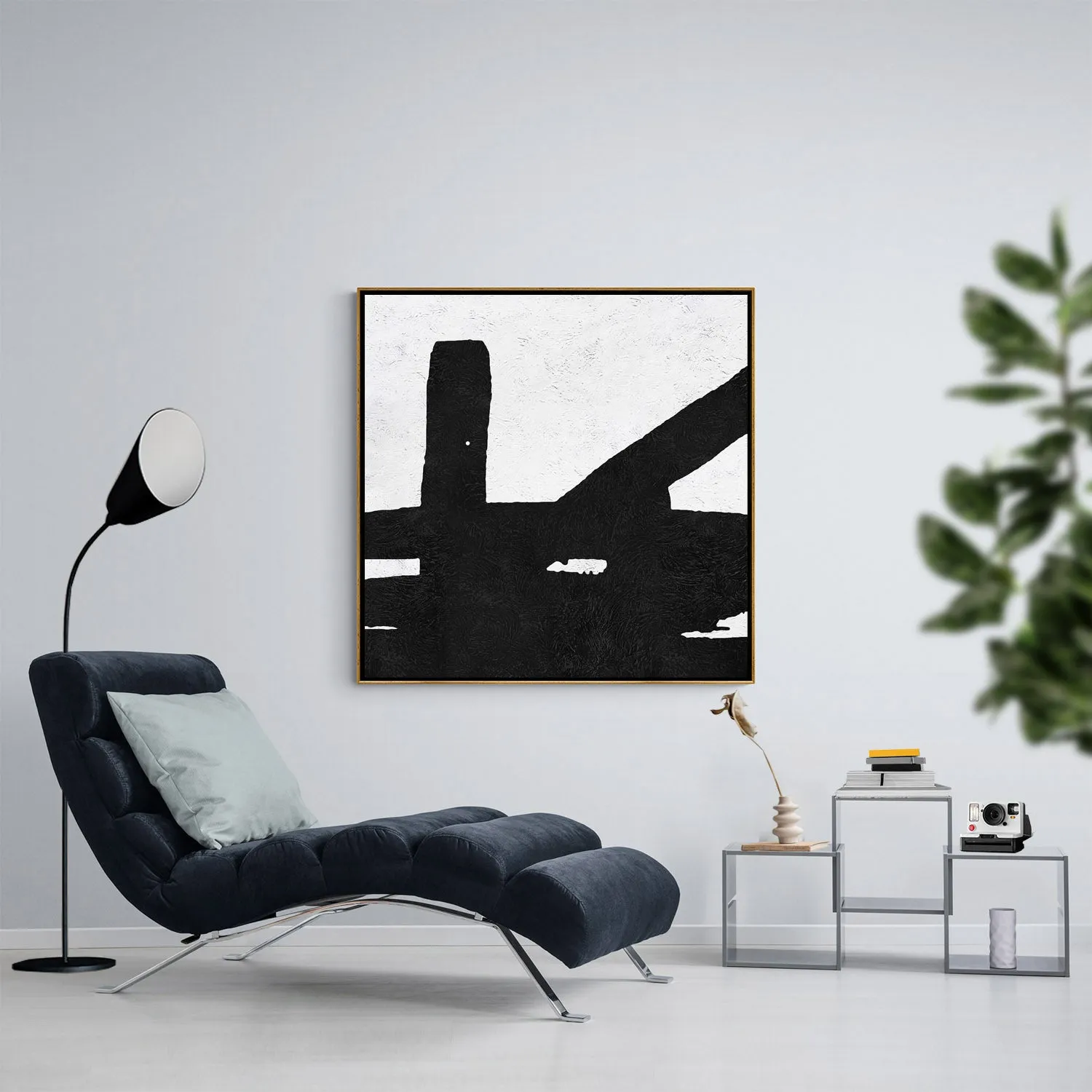 Minimal Black and White Painting MN73A