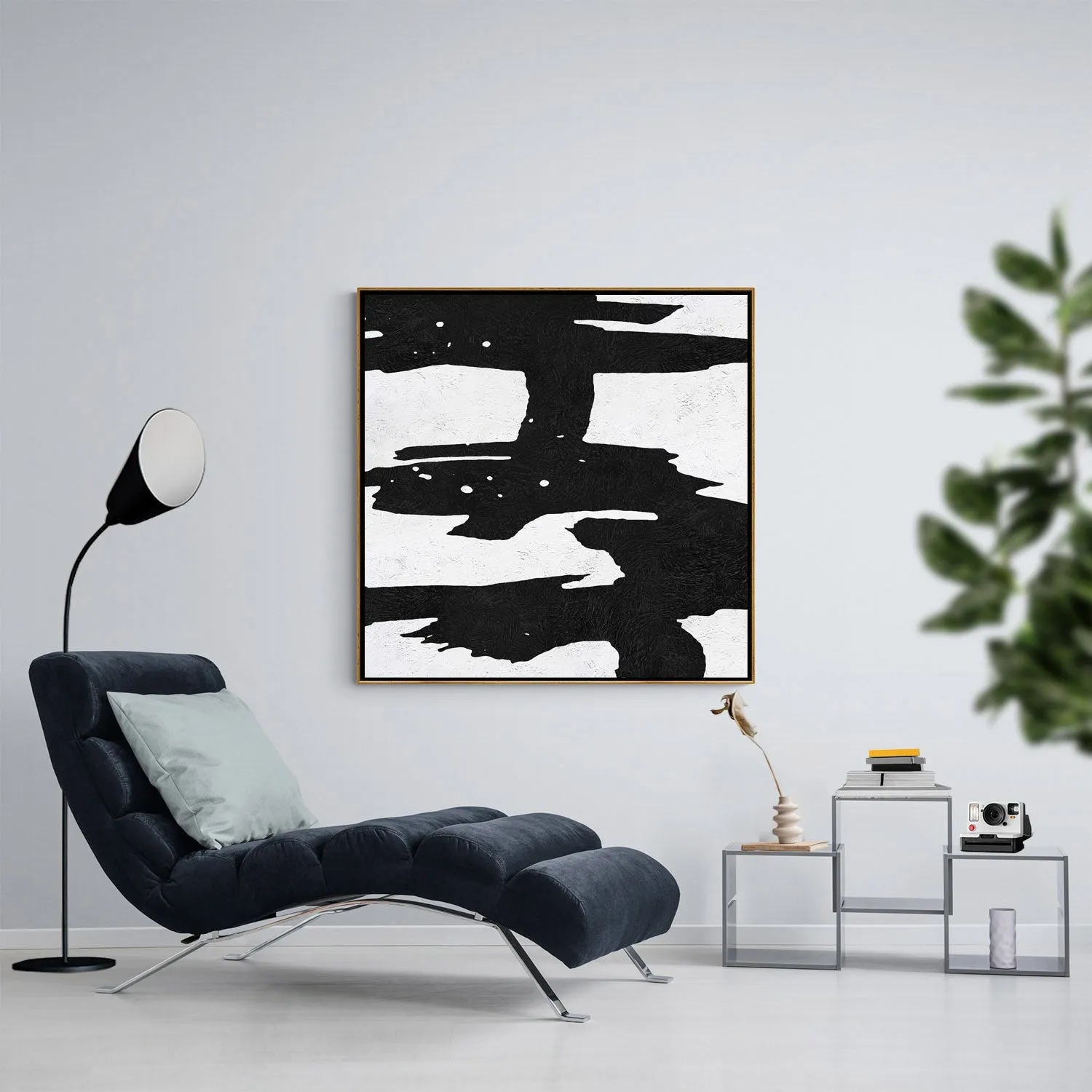 Minimal Black and White Painting MN89A