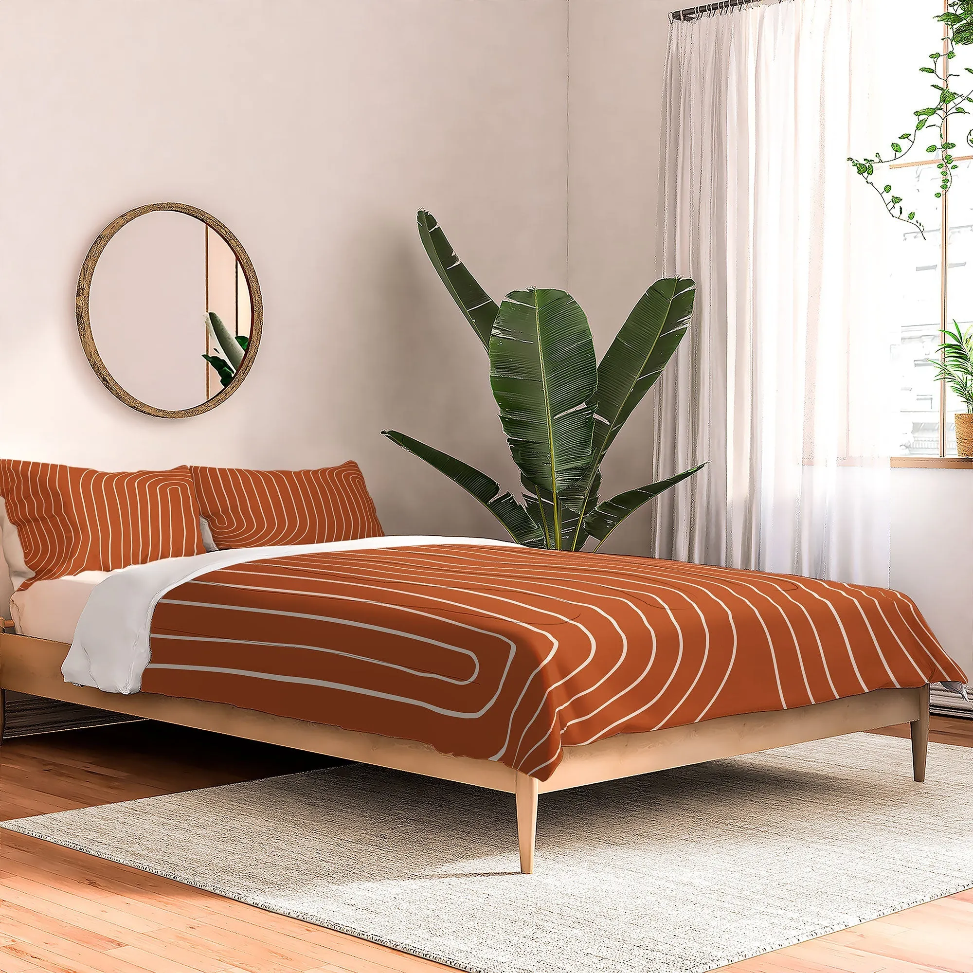 MINIMAL LINE CURVATURE CORAL DUVET / COMFORTER