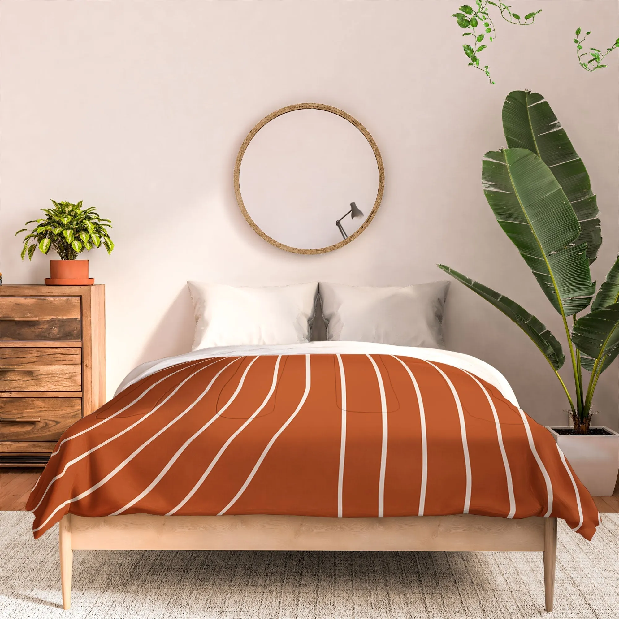 MINIMAL LINE CURVATURE CORAL DUVET / COMFORTER