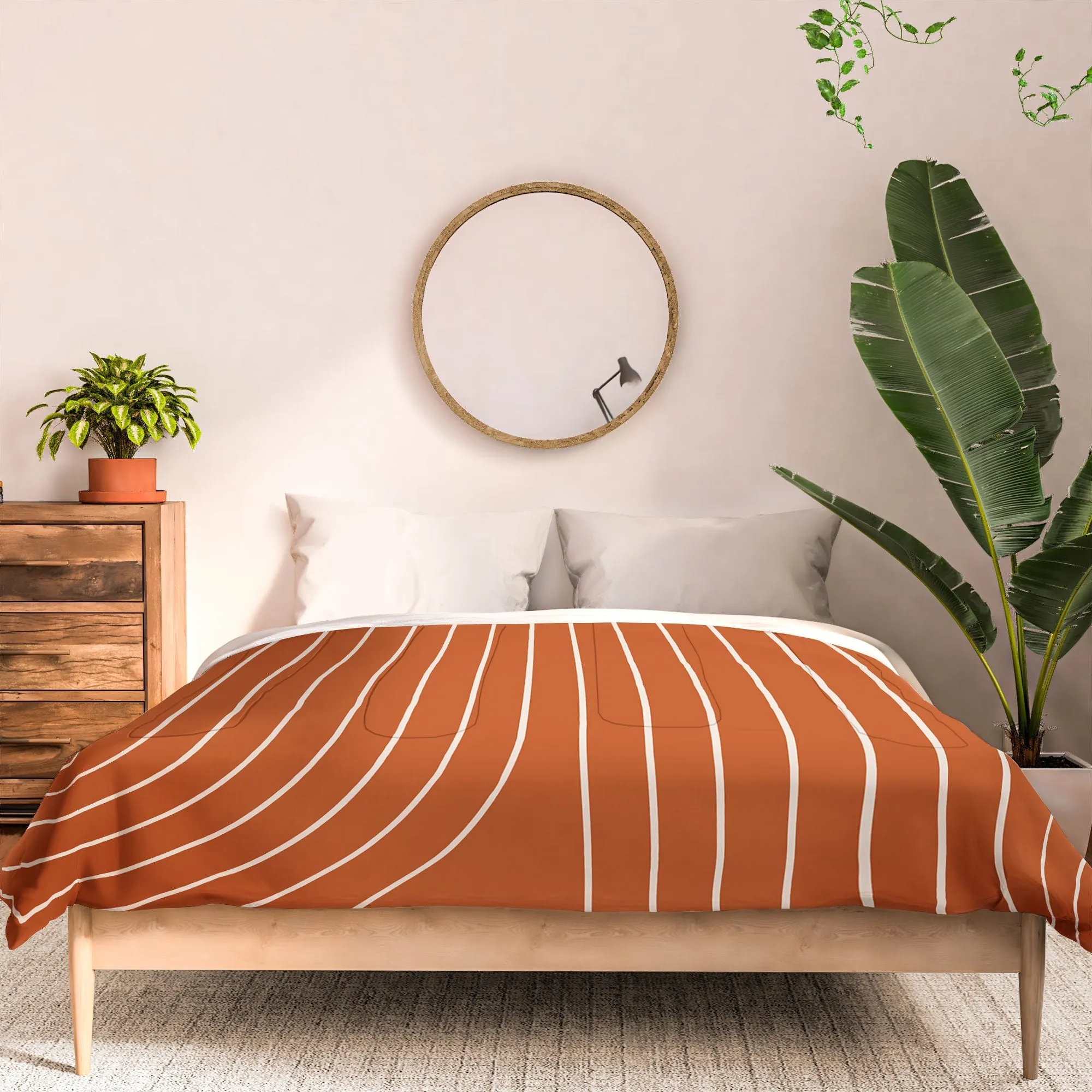 MINIMAL LINE CURVATURE CORAL DUVET / COMFORTER