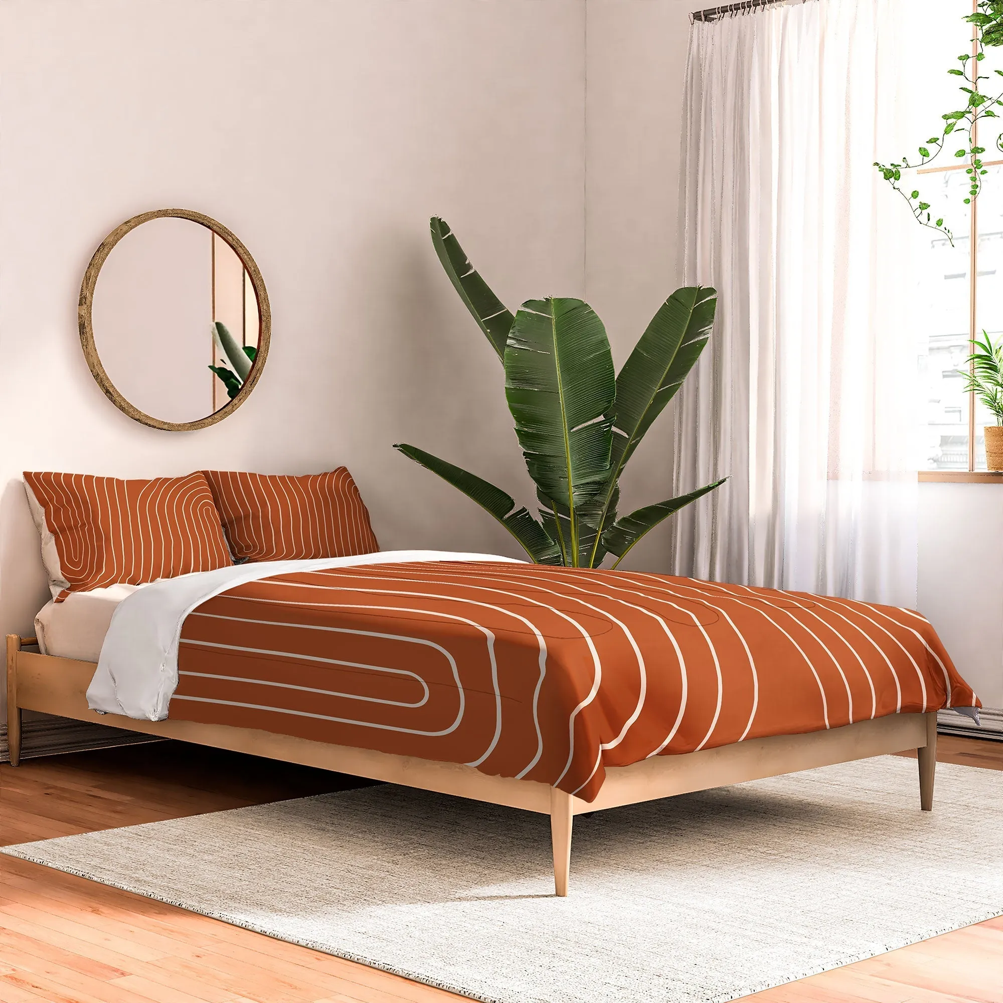 MINIMAL LINE CURVATURE CORAL DUVET / COMFORTER