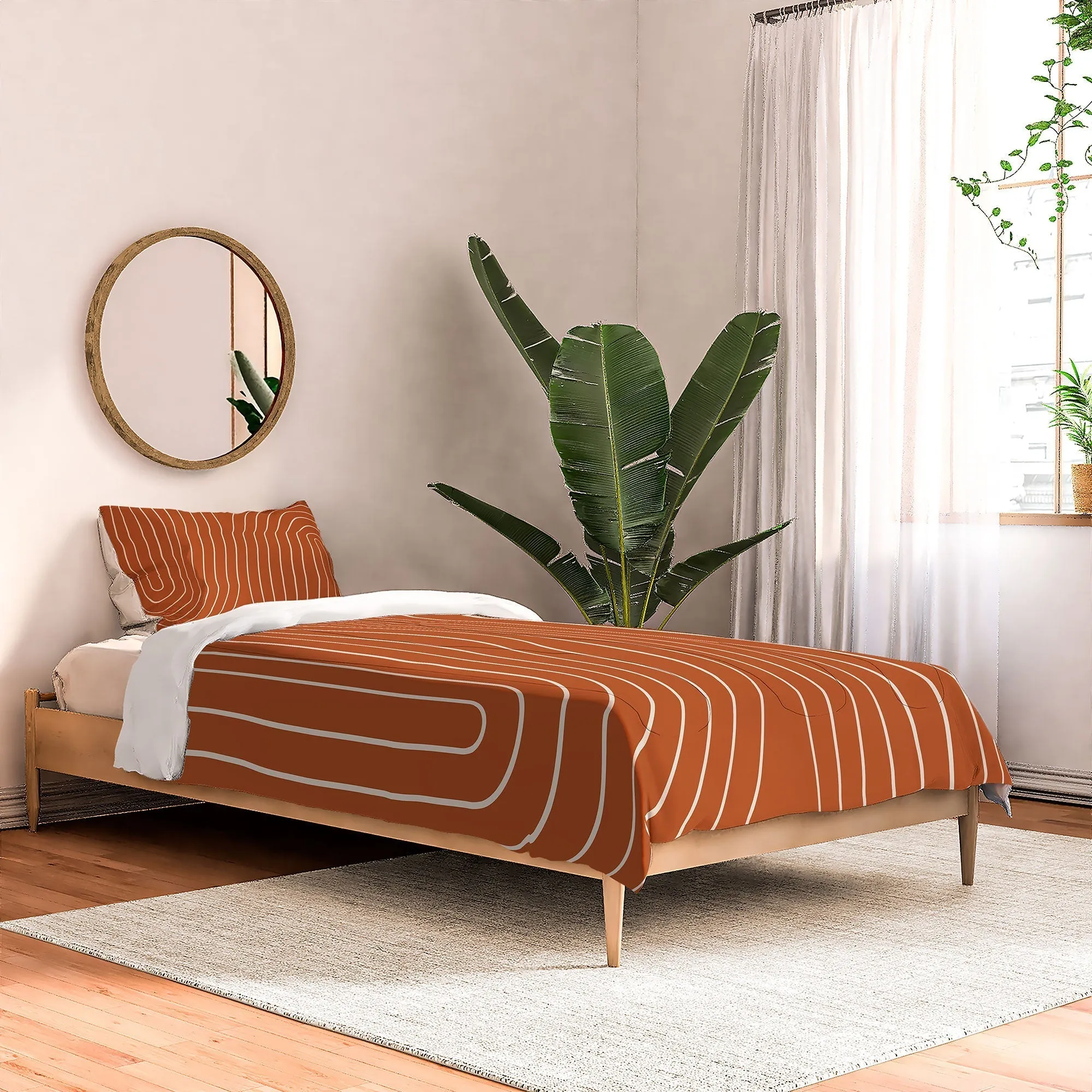 MINIMAL LINE CURVATURE CORAL DUVET / COMFORTER
