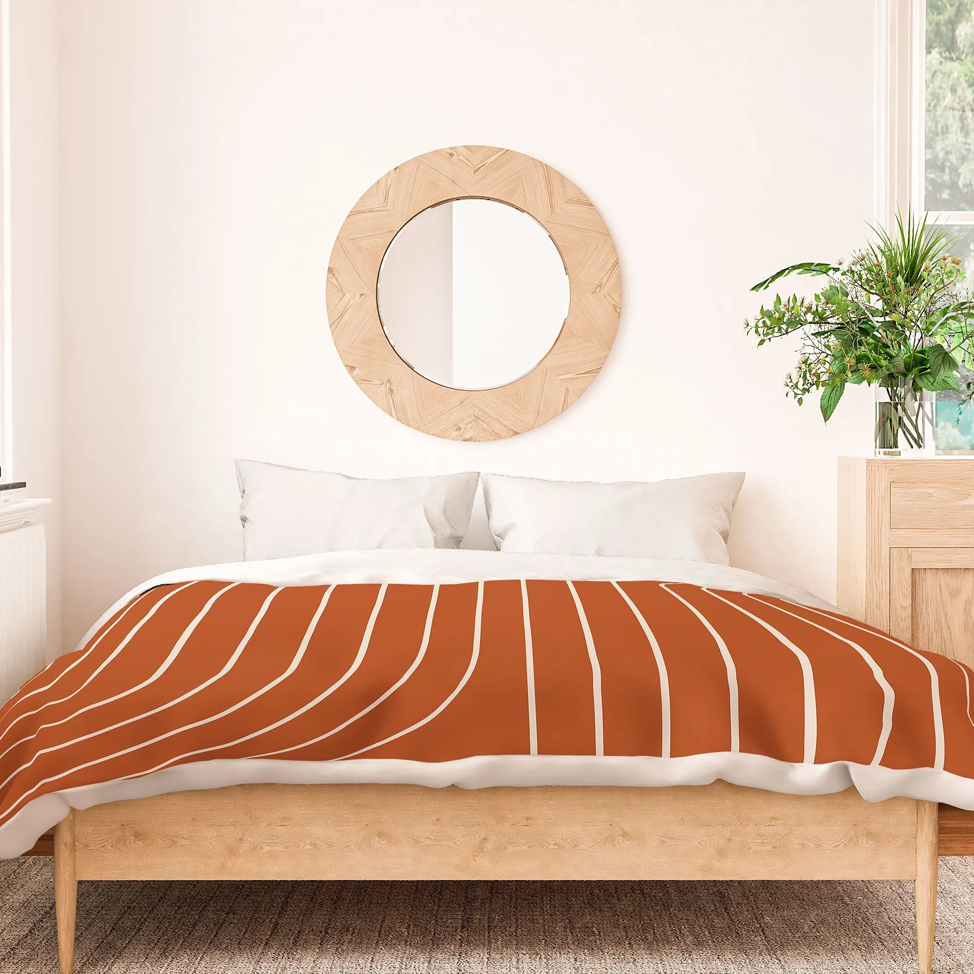 MINIMAL LINE CURVATURE CORAL DUVET / COMFORTER