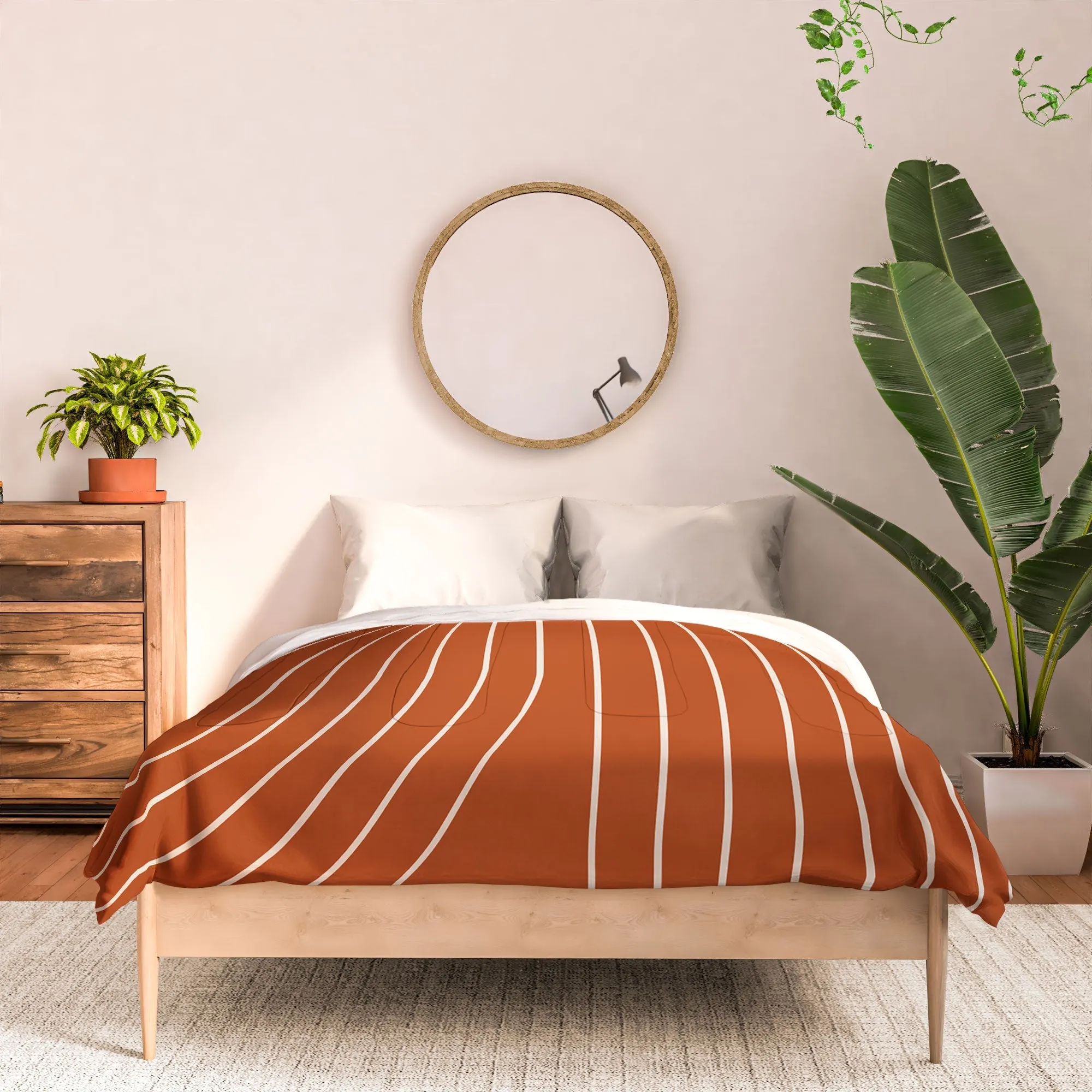 MINIMAL LINE CURVATURE CORAL DUVET / COMFORTER