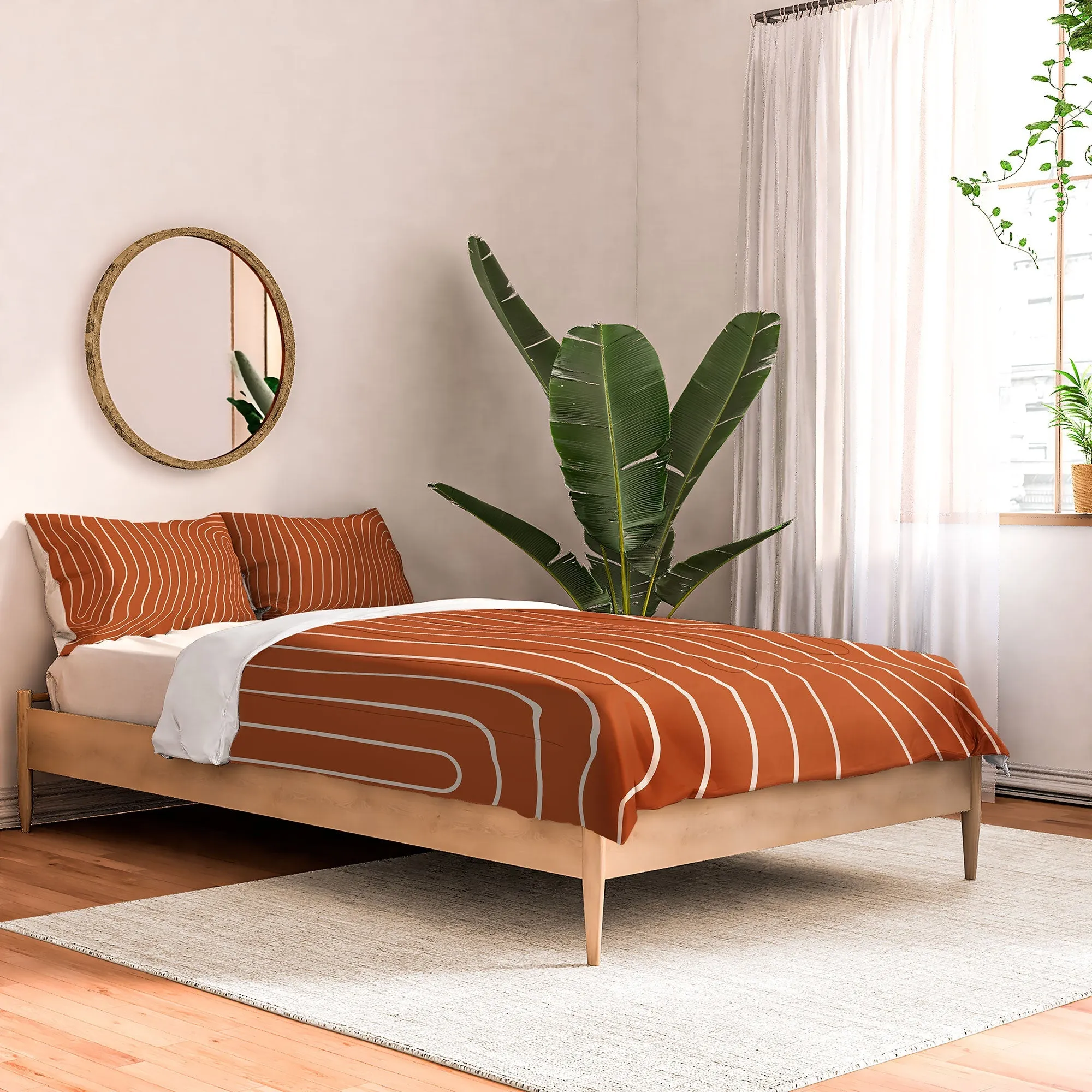 MINIMAL LINE CURVATURE CORAL DUVET / COMFORTER