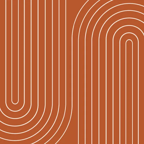 MINIMAL LINE CURVATURE CORAL SHOWER CURTAIN