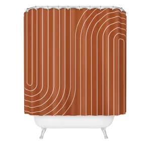 MINIMAL LINE CURVATURE CORAL SHOWER CURTAIN