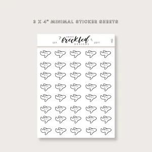 Minimalistic Mini Airplane Travel Stickers