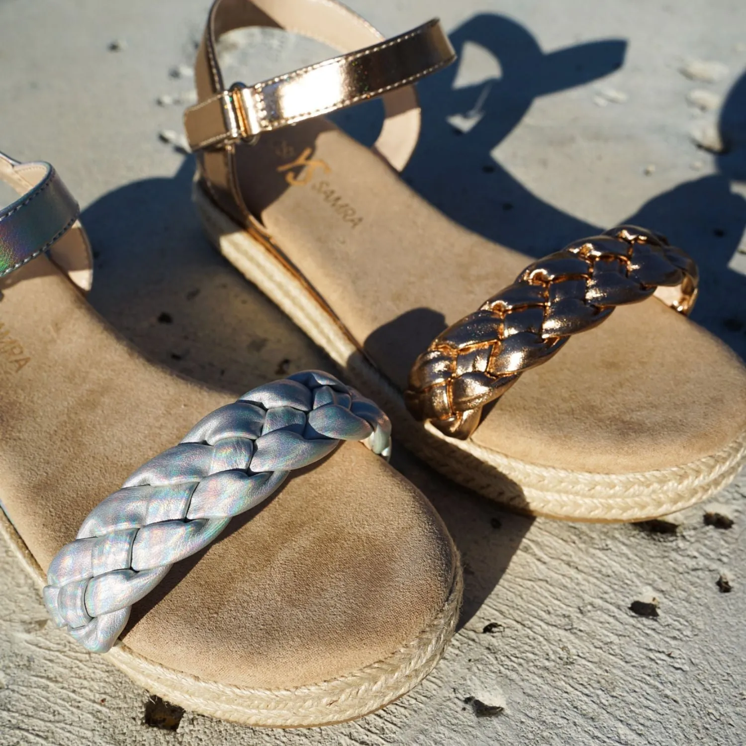 Miss April Wedge Sandal in Iridescent - Kids from Yosi Samra