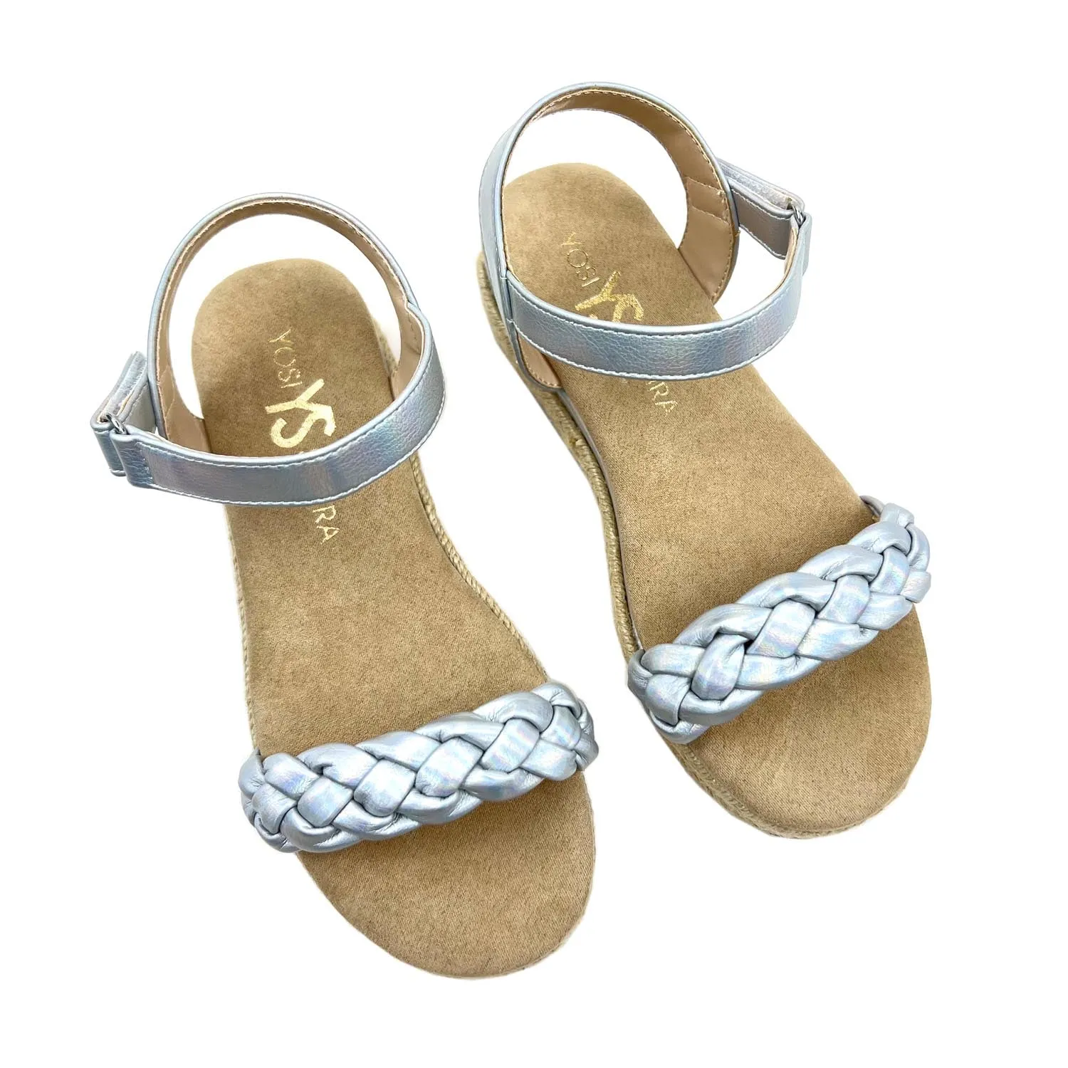 Miss April Wedge Sandal in Iridescent - Kids from Yosi Samra