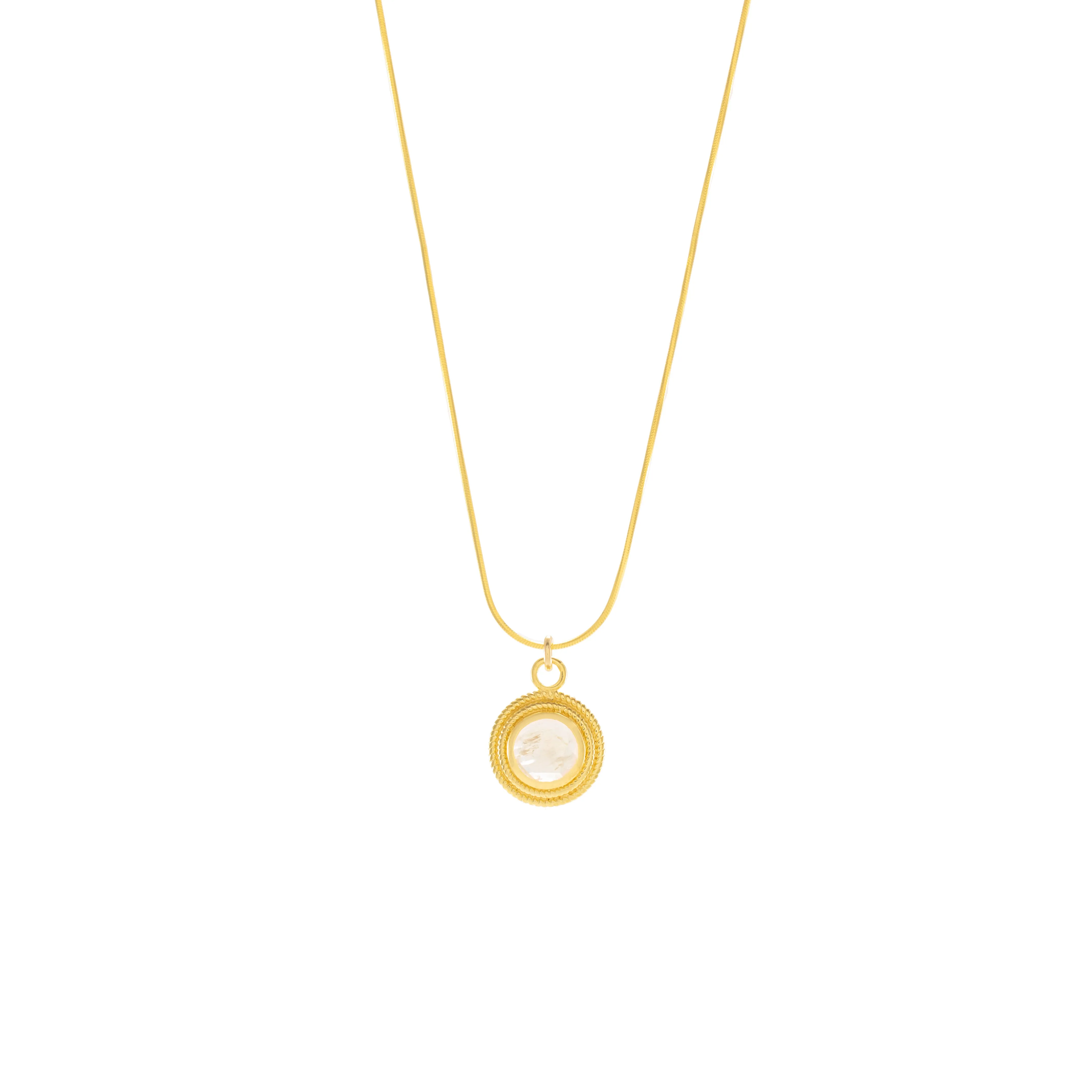 Moonstone Goddess Necklace, 18k Gold Over Sterling Silver