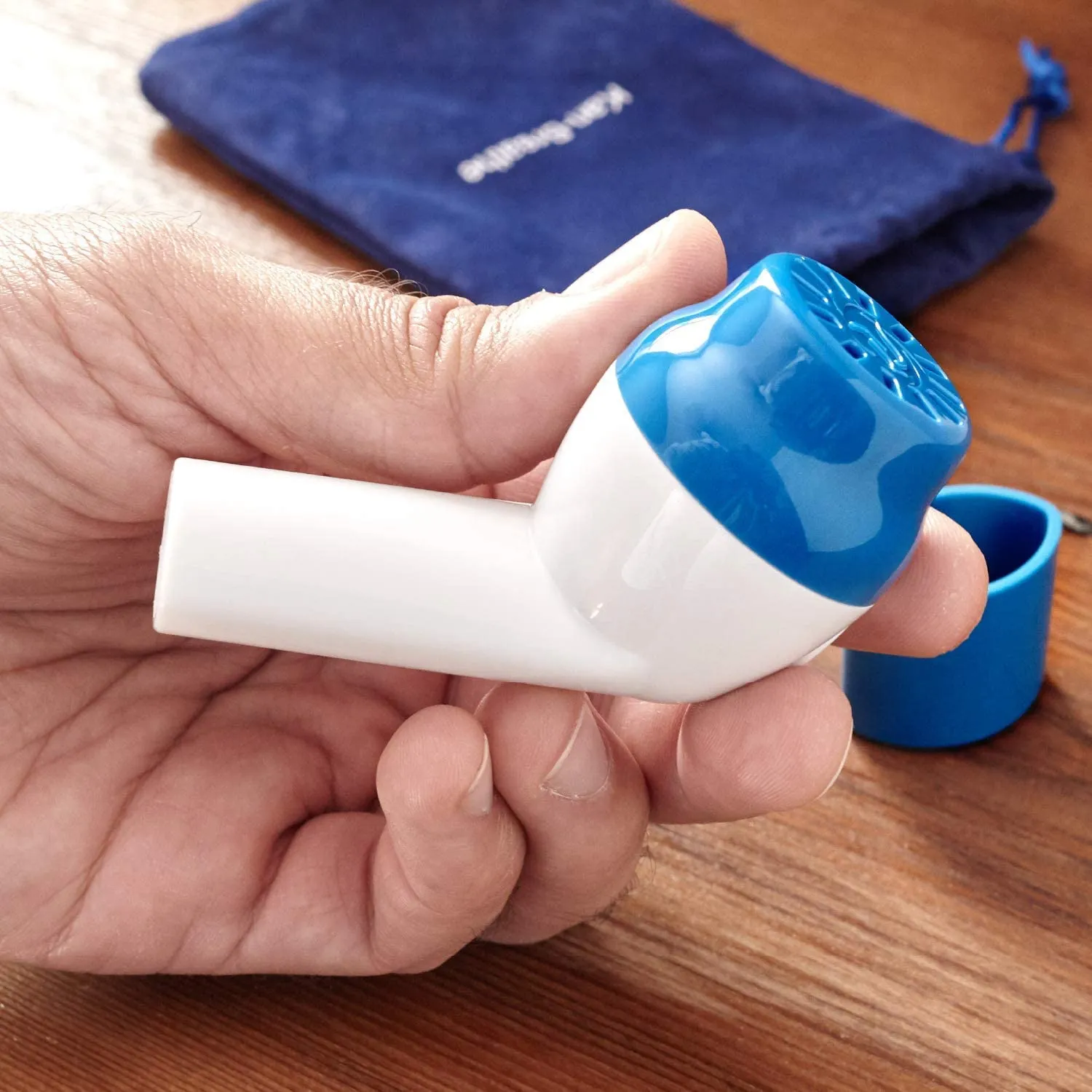 Natural Lung Exerciser & Mucus Removal Device - Naturally Clear Mucus from Airways & Improve Lung Capacity with This OPEP Respiratory Breathing Exercise Device - Made in Australia – White