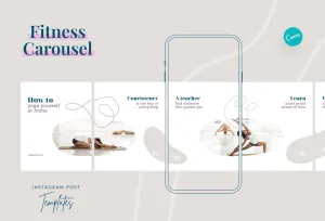 Nova Fitness 6-Page Carousel Canva Template