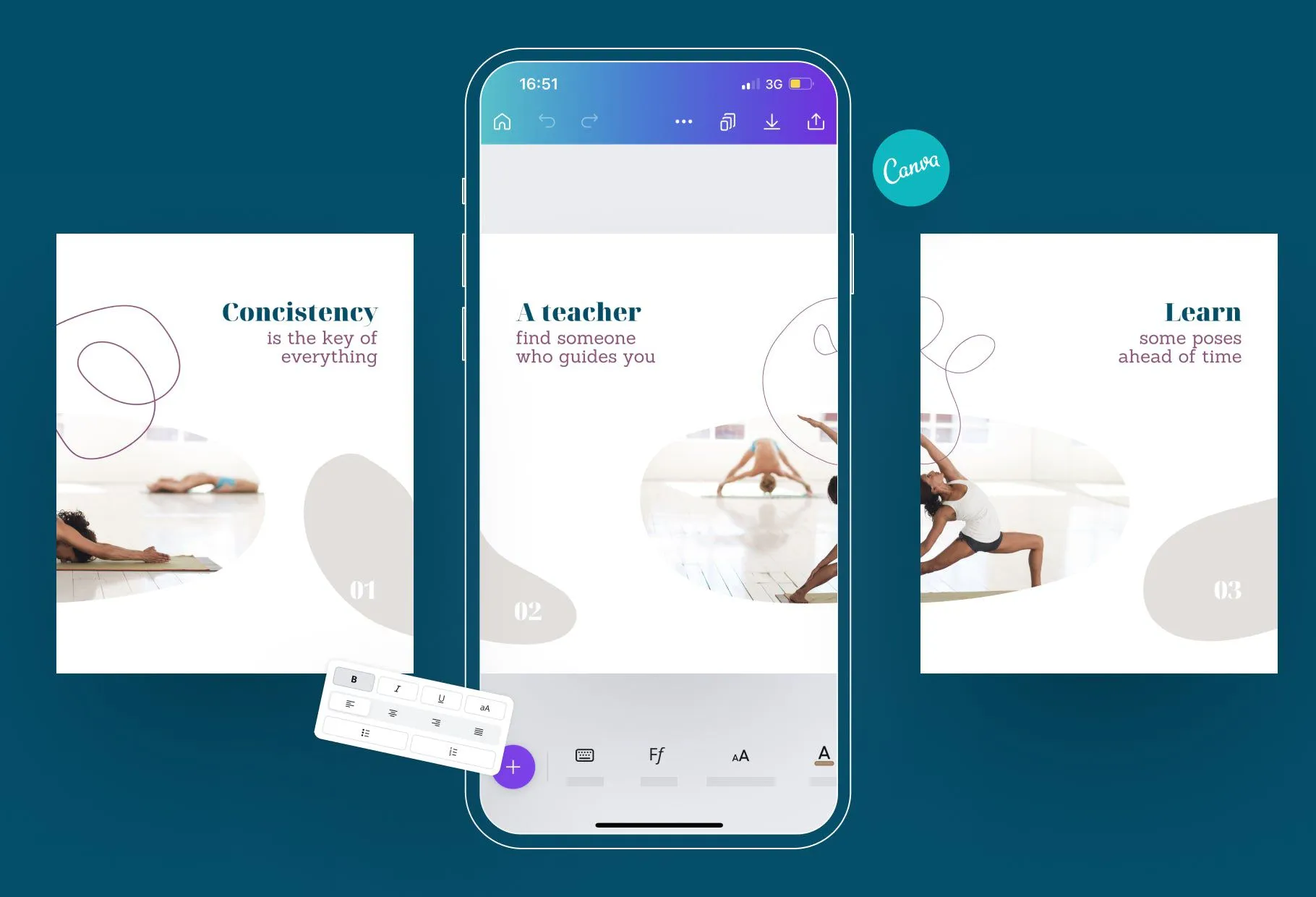 Nova Fitness 6-Page Carousel Canva Template