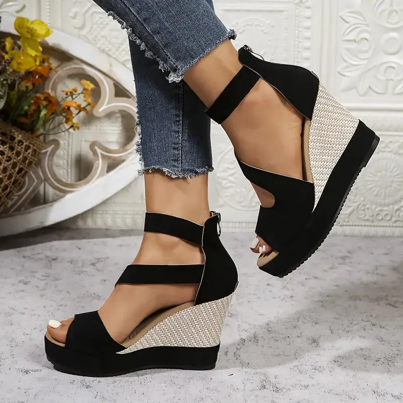 Oriane – Elegante sleehak sandalen in espadrille stijl
