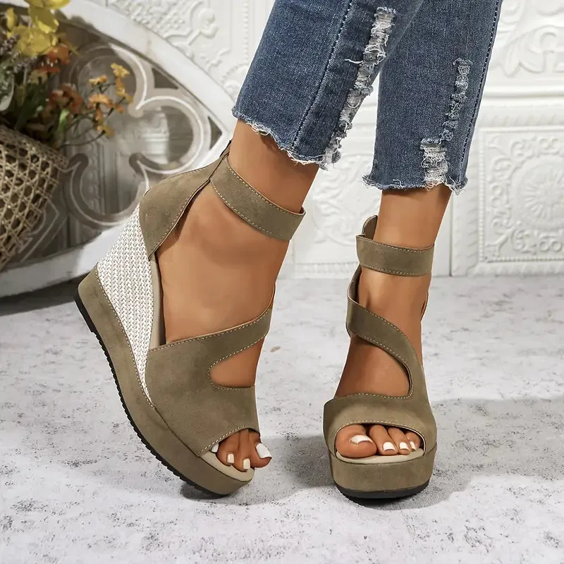 Oriane – Elegante sleehak sandalen in espadrille stijl