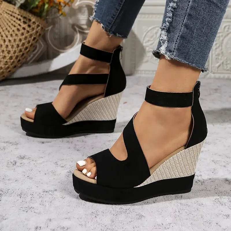 Oriane – Elegante sleehak sandalen in espadrille stijl