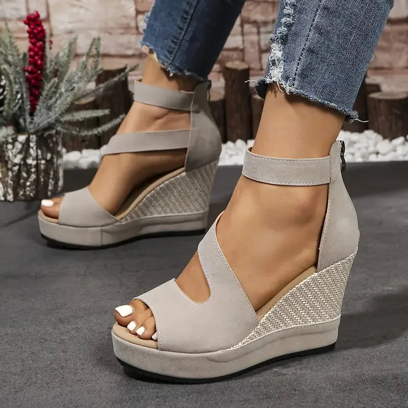 Oriane – Elegante sleehak sandalen in espadrille stijl