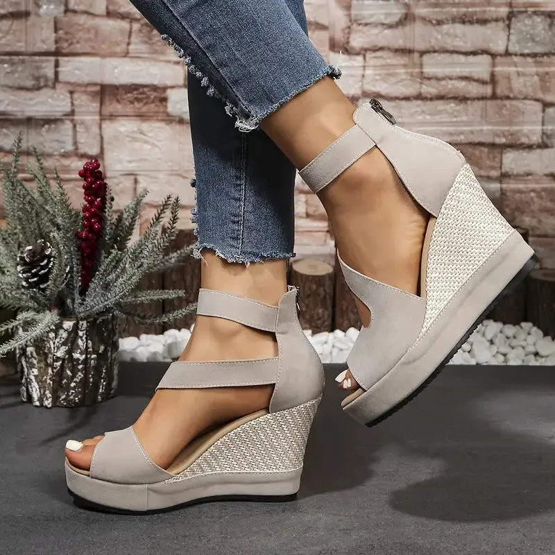 Oriane – Elegante sleehak sandalen in espadrille stijl