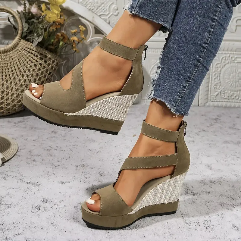 Oriane – Elegante sleehak sandalen in espadrille stijl