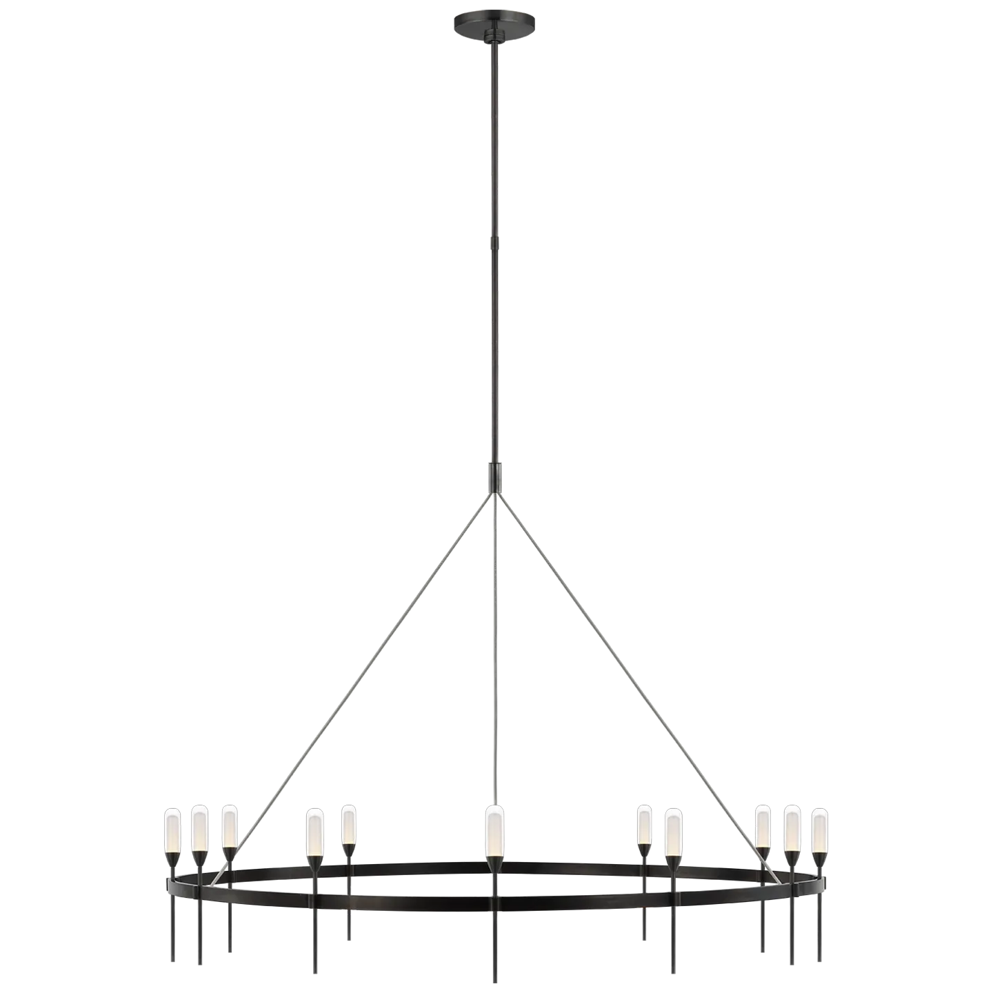 Overture Grande Ring Chandelier in Bronze with Clear Glass