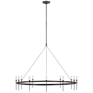 Overture Grande Ring Chandelier in Bronze with Clear Glass
