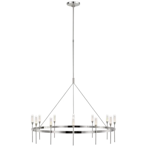 Overture XL Ring Chandelier in Polished Nickel with Clear Glass